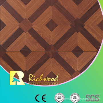 Commercial 12.3mm Woodgrain Texture Cherry Waxed Edged Laminated Flooring